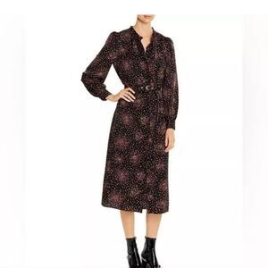 Kate Spade Disco Dots Ruffle Shirt Dress Black Size 4 EUC